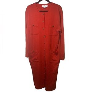 Vintage OUTLANDER Size 1X Cherry Red Wool Blend Long Sweater Dress